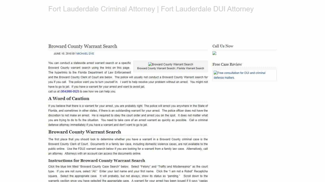 Broward County Warrant Search